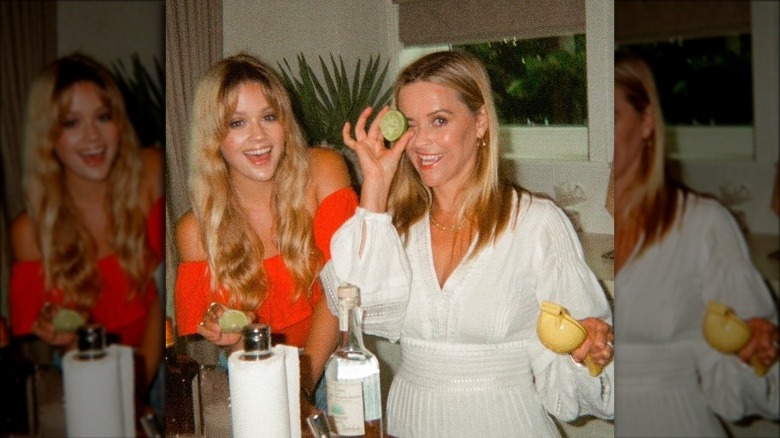 Ava Phillippe and Reese Witherspoon making margaritas