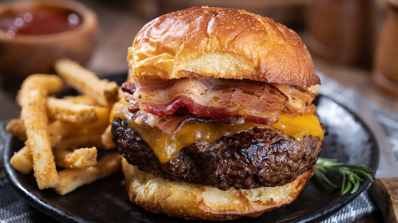 classic burger with fries