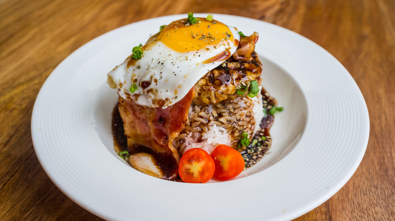 loco moco on plate