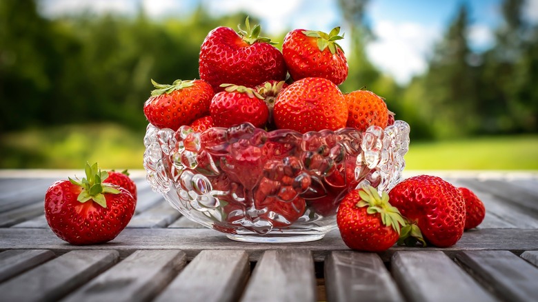 a bowl of strawberries