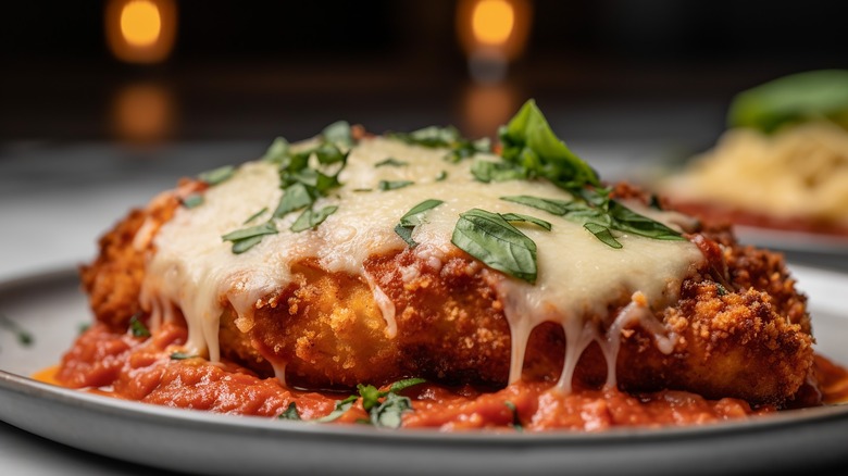 Chicken parmesan with pasta