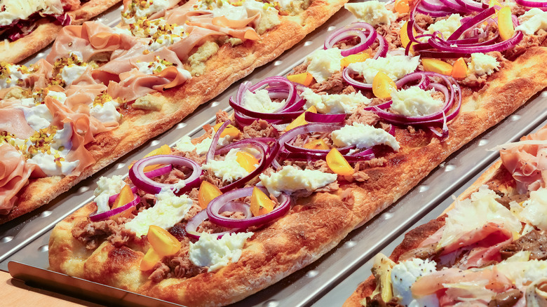 Flatbreads displayed in row