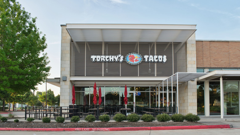Front of a Torchy's Tacos in Texas