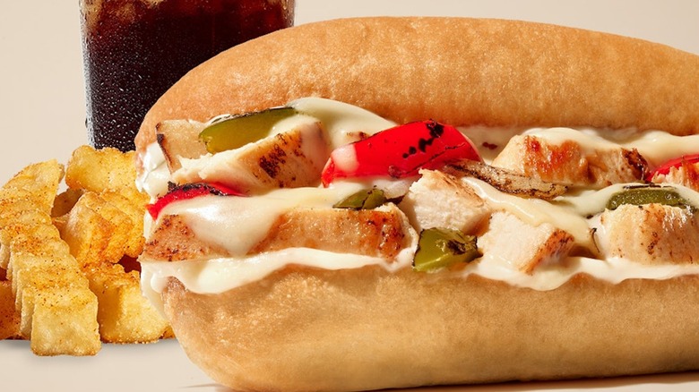 Zaxby's Grilled Chicken Philly sandwich