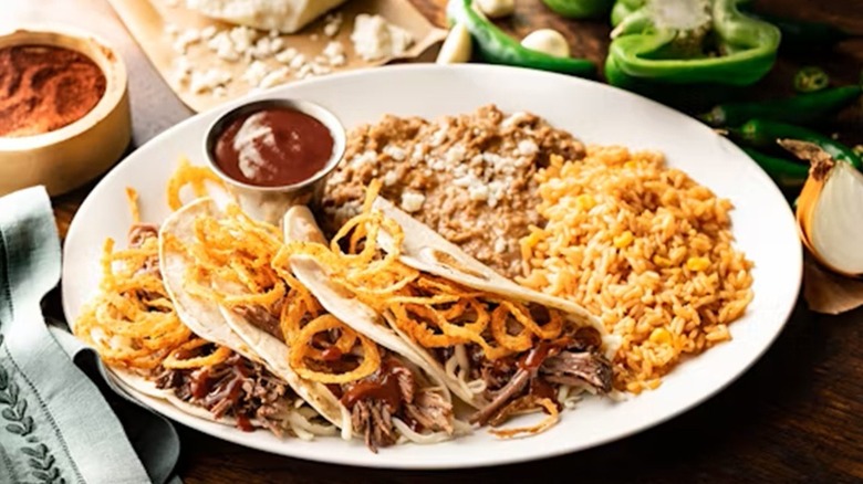 On The Border beef taco plate