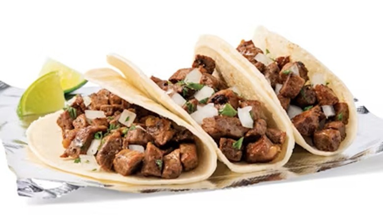 three beef tacos from Taco Cabana