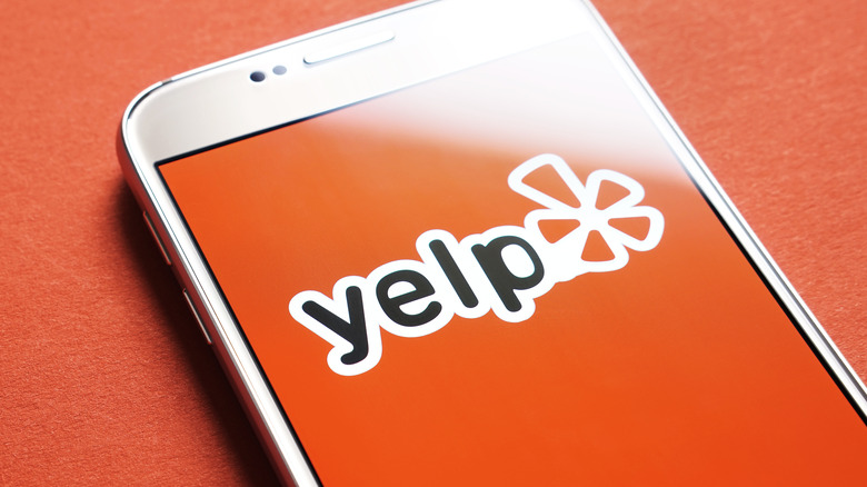 Yelp app displayed on phone