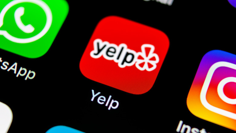Yelp app with other icons