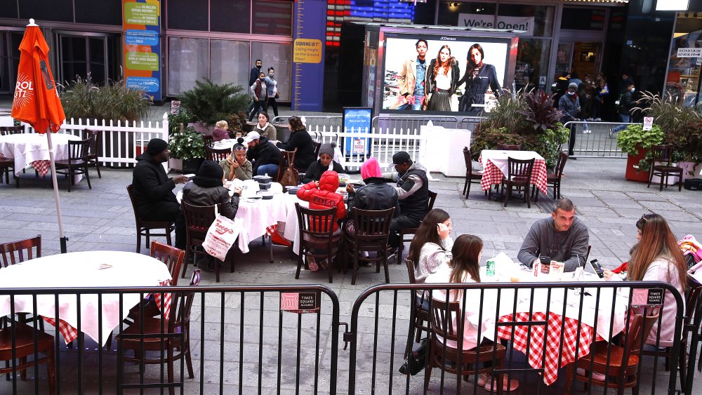 outdoor dining area in New York