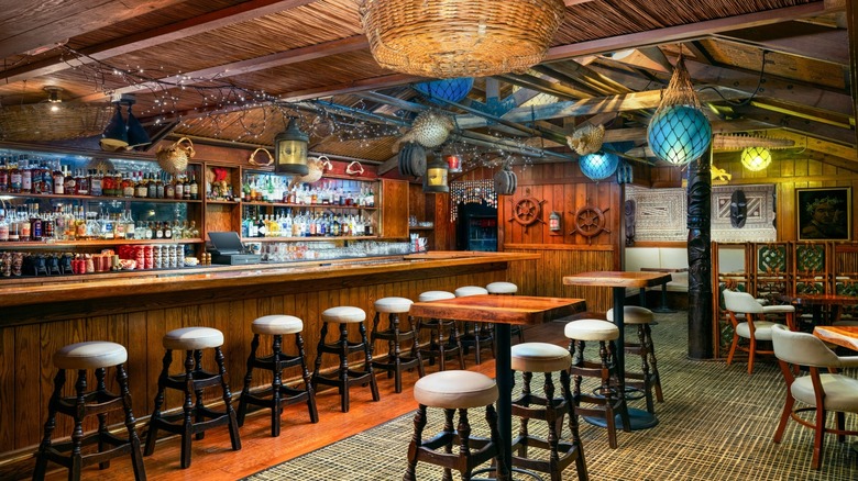 Interior of Trader Vic's restaurant