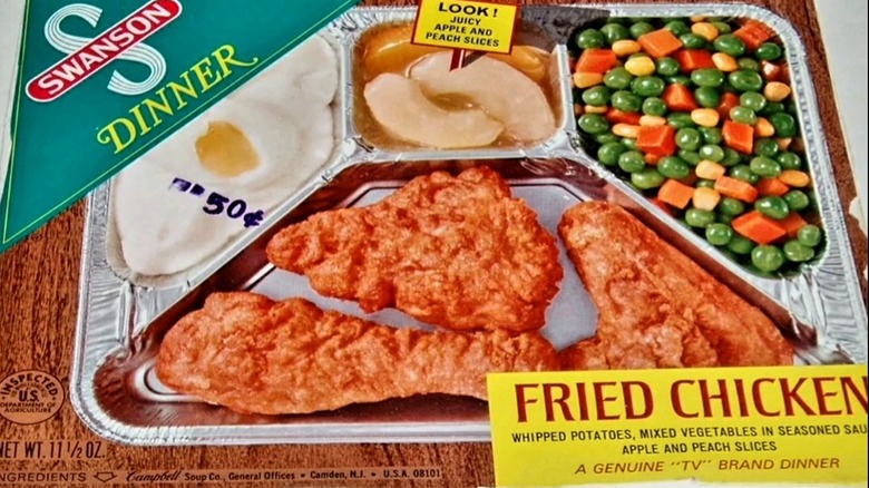 TV dinner box of Swanson Fried Chicken Dinner