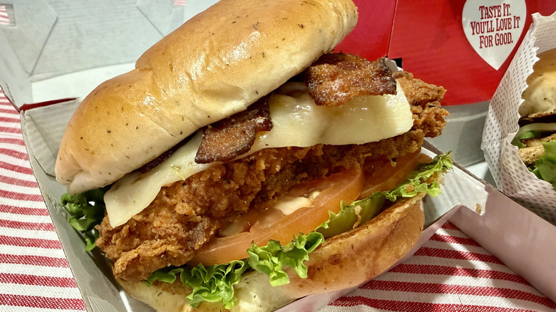 A view of the ingredients in the new Jalapeno Ranch Club Chicken Sandwich