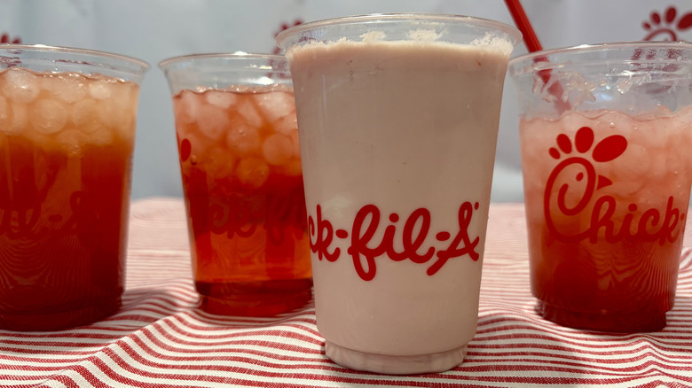 Chick-fil-A's four new Strawberry Hibiscus beverages.
