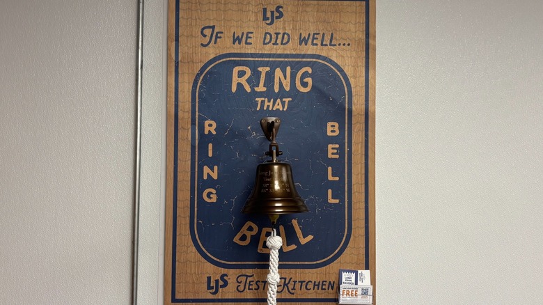 The Long John Silver Test Kitchen bell, every restaurant has a bell with the location engraved onto it