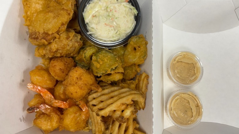 Close up of Long John Silver's food