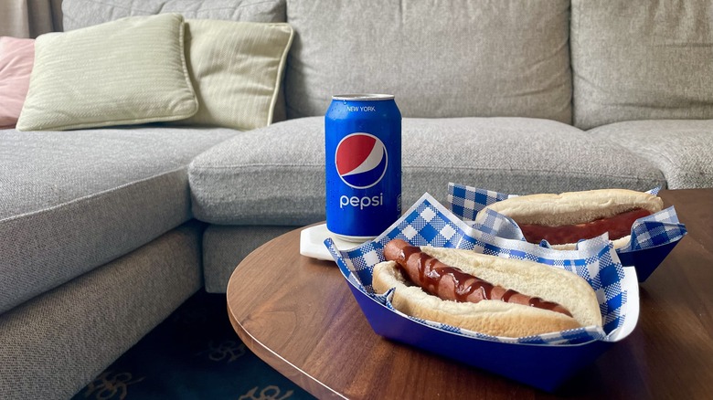 pepsi colachup hot dogs