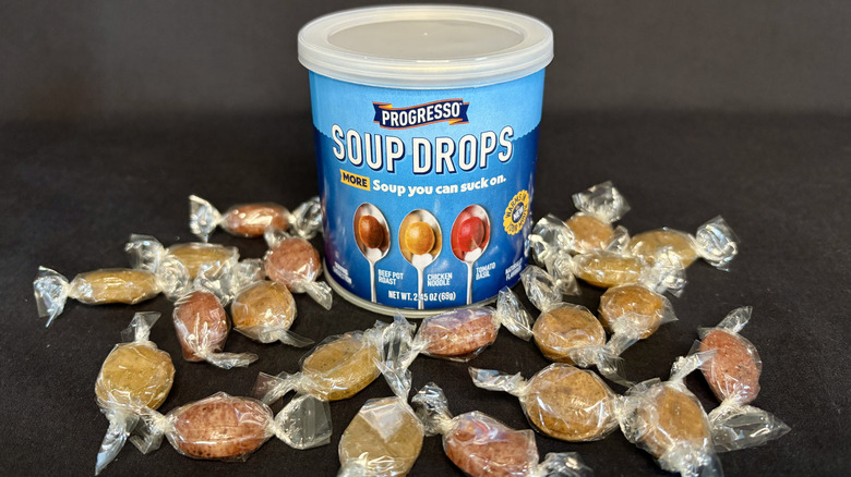 Progresso soup drops surrounding can