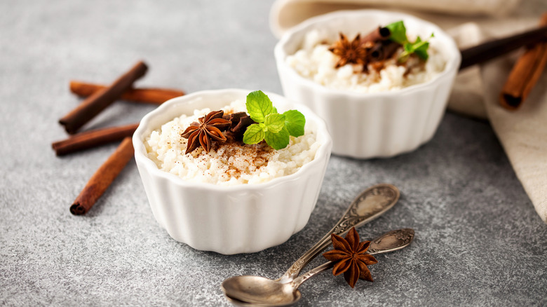 Rice pudding with star anise and cinnamon