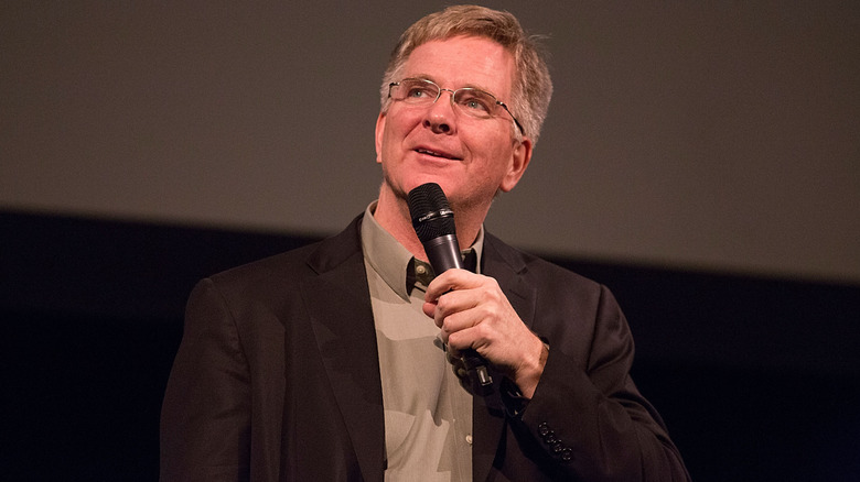 Rick Steves giving a talk