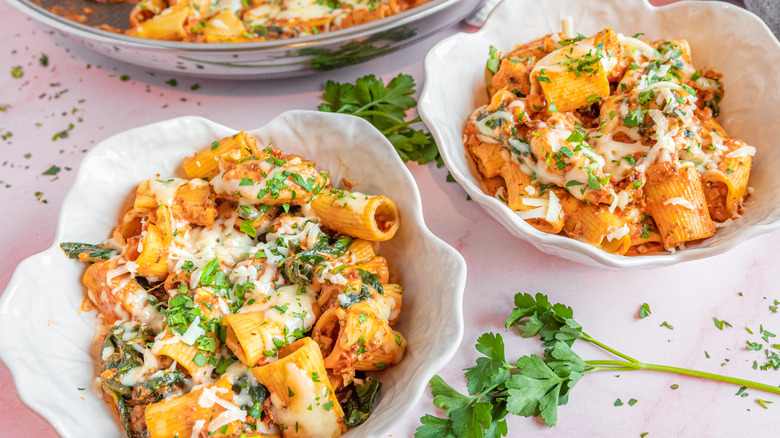 pasta in bowls