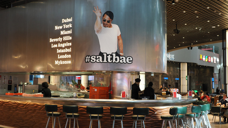 An interior shot of a Salt Bae Burger restaurant