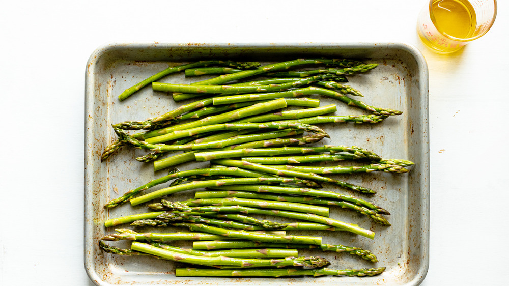 asparagus on sheet