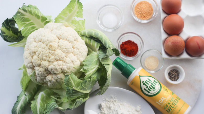 ingredients for breaded cauliflower