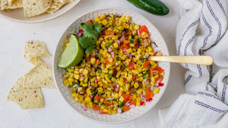 corn salsa in a bowl 