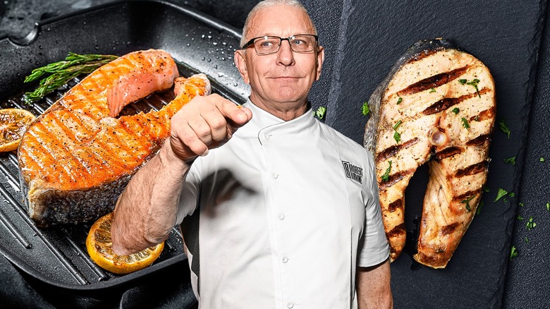 Robert Irvine with grilled fish