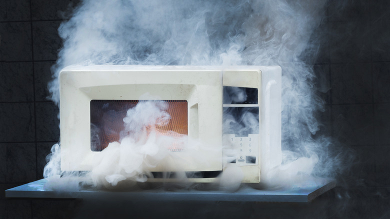 smoking microwave