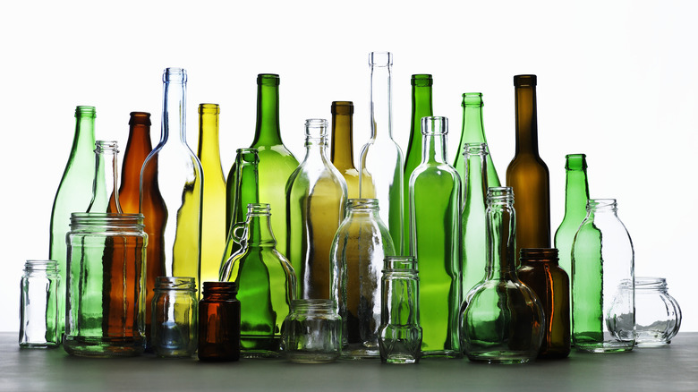 Various glass bottles and jars