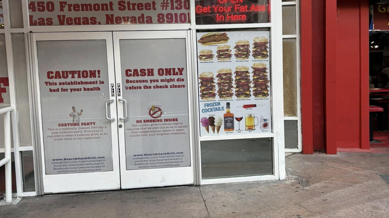 Doors to Heart Attack Grill