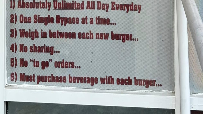 Sign outside Heart Attack Grill