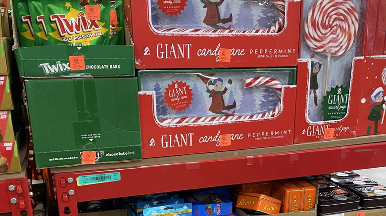 Shelves of Christmas candy