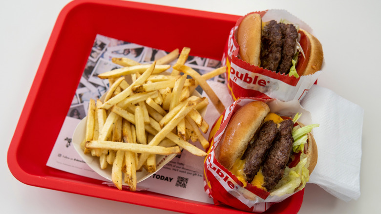 Two double-doubles with fries