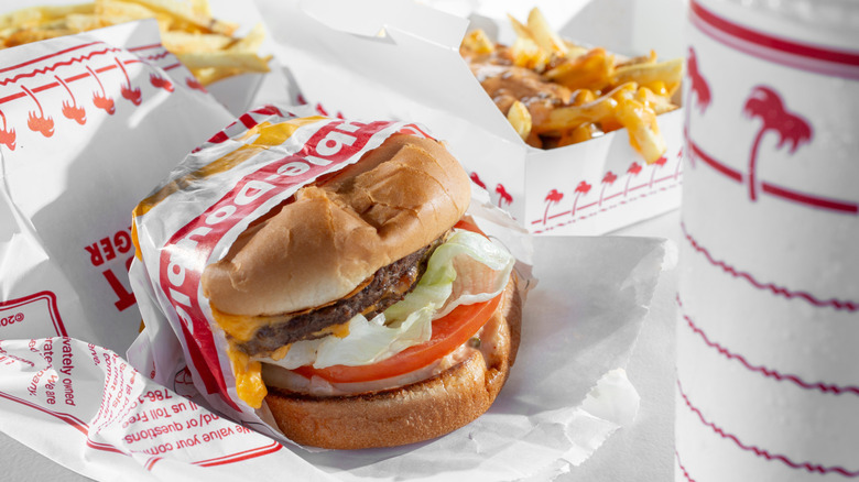 Burger, fries and drink from In-N-Out
