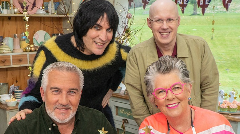 Paul Hollywood, Noel Fielding, Matt Lucas, and Prue Leith