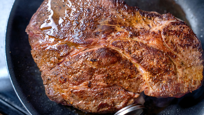 Searing roast in pan