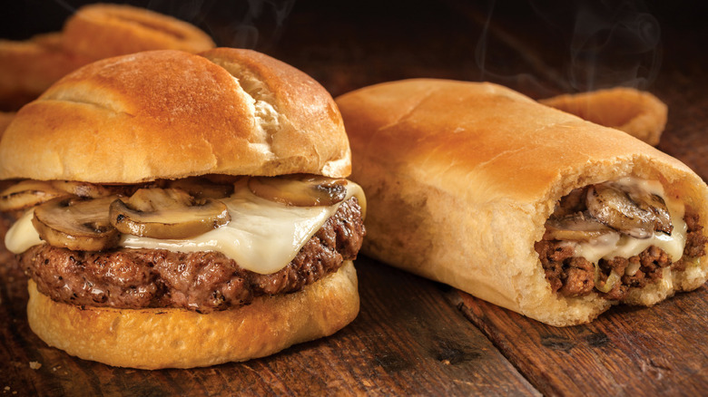 A mushroom burger and runza