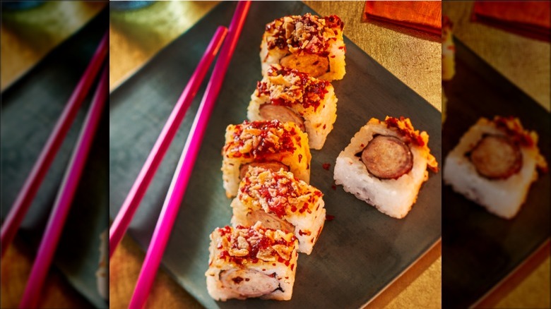 Pigs in blanket sushi