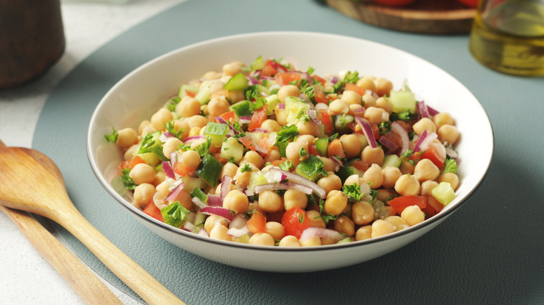 Bowl of chickpea salad