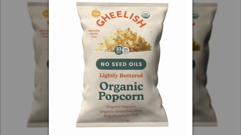 Bag of organic popcorn