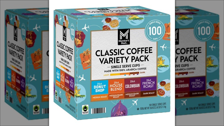 Variety pack of single serve coffee pods