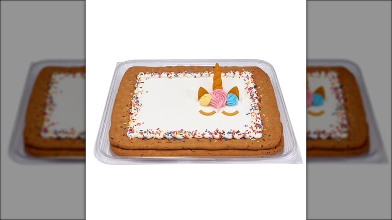Cookie cake with unicorn icing decoration