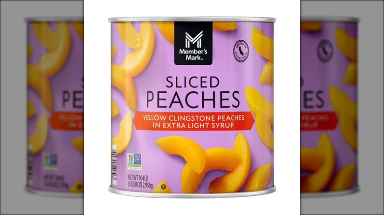 Can of sliced peaches