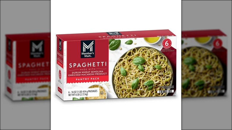 Box of individually wrapped spaghetti packs