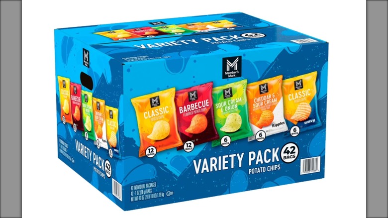 potato chip variety pack with several flavors