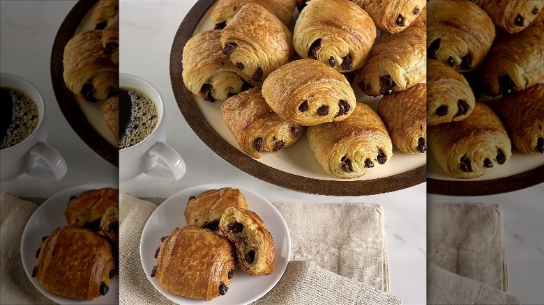 Sam's Club Member's Mark chocolate croissants on a plate and serving tray