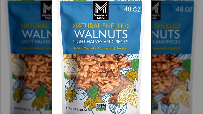 A bag of Member's Mark natural shelled walnuts.