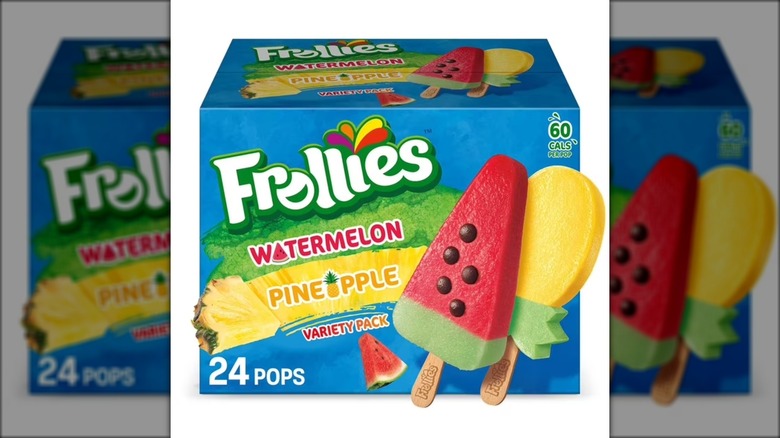Package of fruit-shaped popsicles.